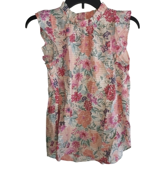 Loft floral Flutter mock sleeves tank top - Picture 1 of 4